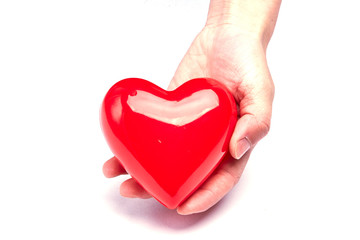 Fototapeta premium With a red loving hand