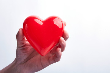 Fototapeta premium With a red loving hand