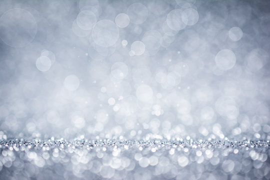 Abstract silver background with bokeh effect
