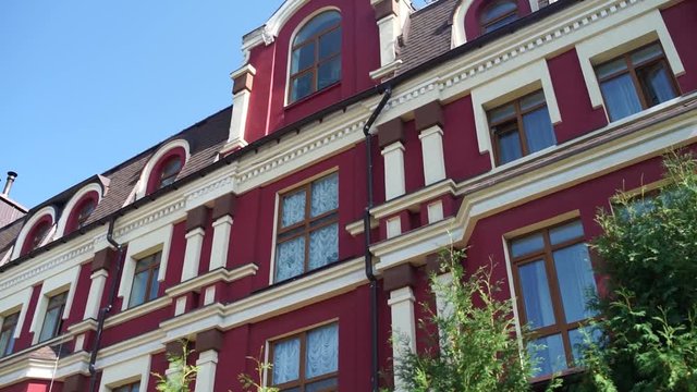 red building in paris