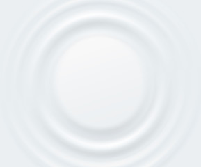 Milk circle ripple, splash water waves from drop top view on white background. Vector cosmetic cream, shampoo, milky product or yogurt swirl round texture surface template..