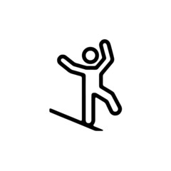 tightrope walking icon outline style vector 
