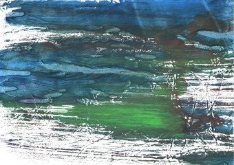 Blue green background. Abstract watercolor painting