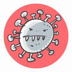 coronavirus cartoon, vector illustration. background is in seperate layer.
