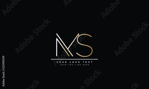 Fototapete Ms Sm M S Letter Logo Design With Creative Modern Trendy Typography Hammad