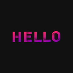 Folded paper word 'HELLO' with dark background, vector illustration