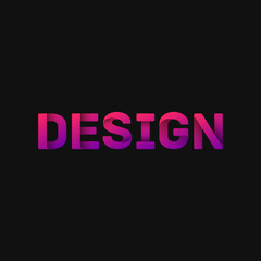 Folded paper word 'DESIGN' with dark background, vector illustration