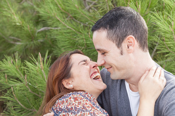 portraits of happy couples outside