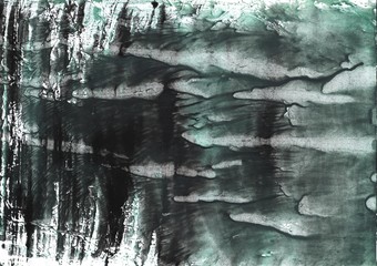 Black green watercolor. Abstract painting background. Watercolor texture