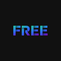 Folded paper word 'FREE' with dark background, vector illustration