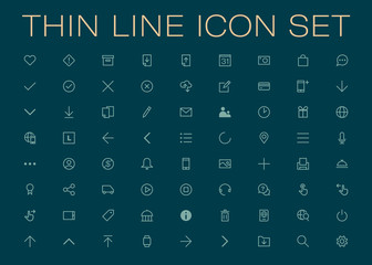 Isolated Thin Line Icon Set, Vector Flat Stock Pictograms