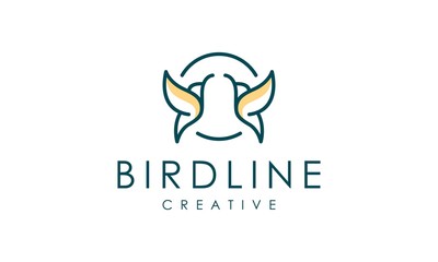 couple bird outline logo illustration