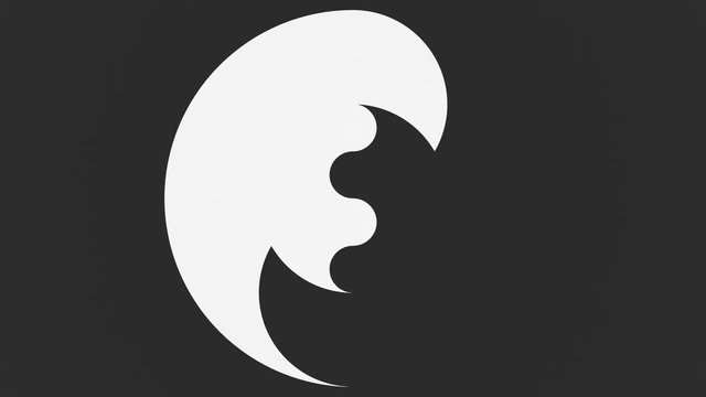 Ying & Yang Symbol 3D Animation, Hintergrund schwarz