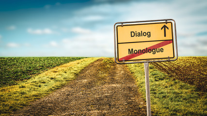 Street Sign to Dialog versus Monologue