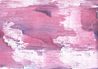 Lilac pink stains. Abstract watercolor background. Painting texture