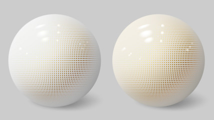 Fototapeta na wymiar Realistic 3d sphere. White bubble. Textured ball.