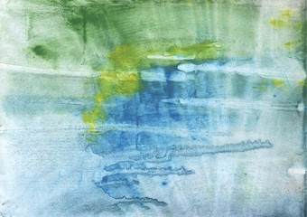 Green blue watercolor. Abstract watercolor background. Painting texture