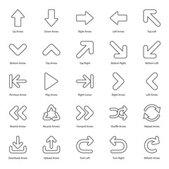  Direction Arrows Line Vectors Pack 