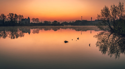 Fototapeta premium Sunrise on river