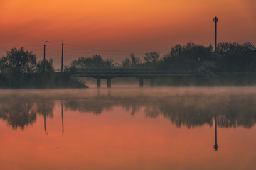 Sunrise on river