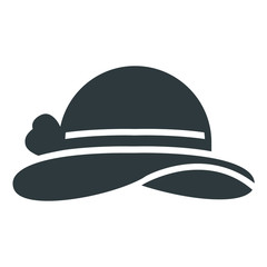 beach hat black icon on white background