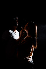 Beautiful modern silhouette pair