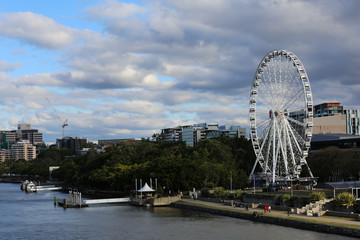 A panoramic view of downtown Brisbane on an August day .