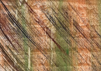 Beige green striped abstraction. Abstract painting background. Watercolor texture