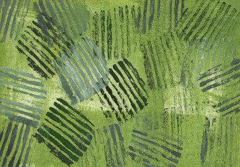 Green striped abstraction. Painting background. Abstract texture