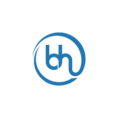 initial BH logo design vector