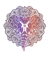 Illustration vector Elephant mandala pattern style Good for print on demand