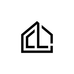 Initial Cl logo design for home real estate vector illustration
