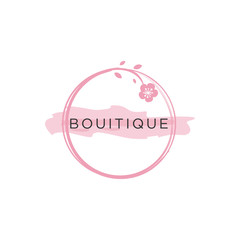 organic boutique logo design vector