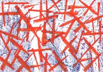 Red blue abstract art. Painting background. Abstract texture