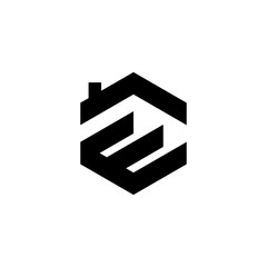 Initial E logo design for real estate vector inspiration