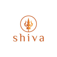 Shiva Logo Design ,Trident icon Vector Illustration