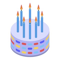 Kid birthday cake icon. Isometric of kid birthday cake vector icon for web design isolated on white background