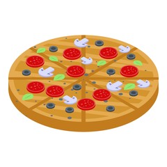 Italian pizza icon. Isometric of italian pizza vector icon for web design isolated on white background