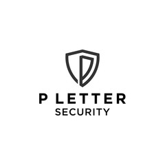 Abstract Letter P Security Logo Design, Shield and Protection Concept, Creative and Modern Branding for Safe and Secure Business Identity, Geometric Icon