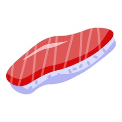 Sushi red fish icon. Isometric of sushi red fish vector icon for web design isolated on white background