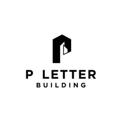 Modern P Letter Logo for Real Estate, Building, and Architecture with Clean, Minimalist Design