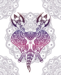 Illustration vector Elephant mandala pattern style Good for print on demand