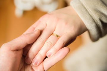 Obraz na płótnie Canvas A wedding ring. We are married.