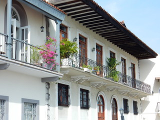 colonial architecture in Panama City casco viejo (old town), Panama, Central America