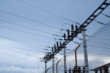 electrical substation on the outskirts of the city