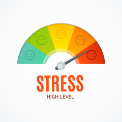 Realistic Detailed 3d Stress Indicator Counter. Vector