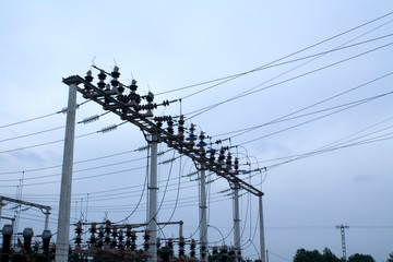 electrical substation on the outskirts of the city