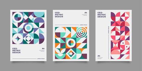 Retro bauhaus geometric covers design. Swiss modernism. Eps10 vector