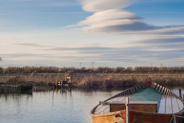 jetty in the albufera of valencia