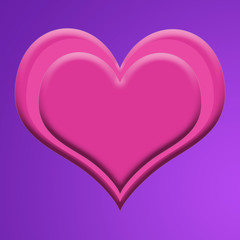 Beautiful red heart on blue background